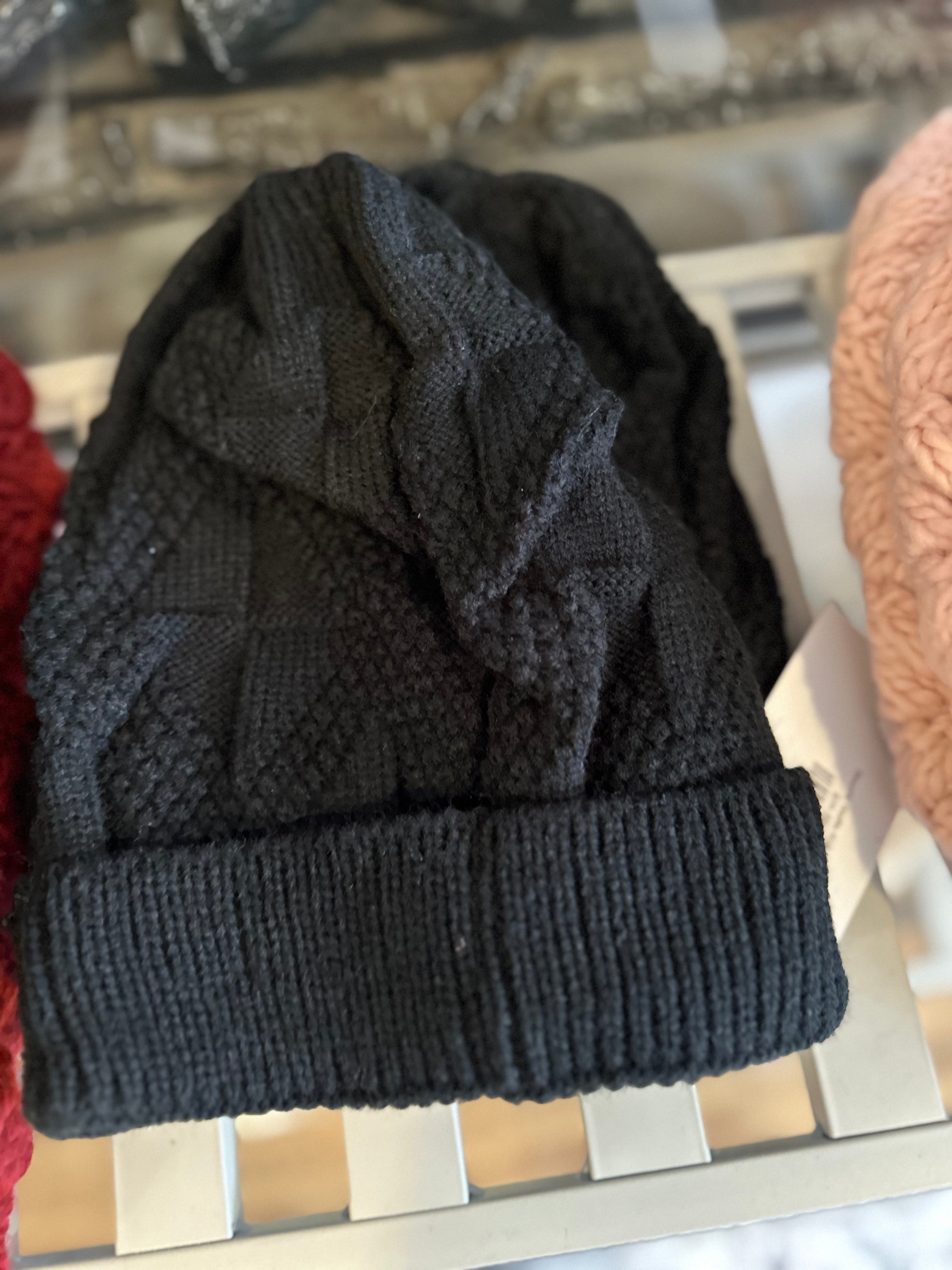 Slouchy Waffle Knit Beanie Hat