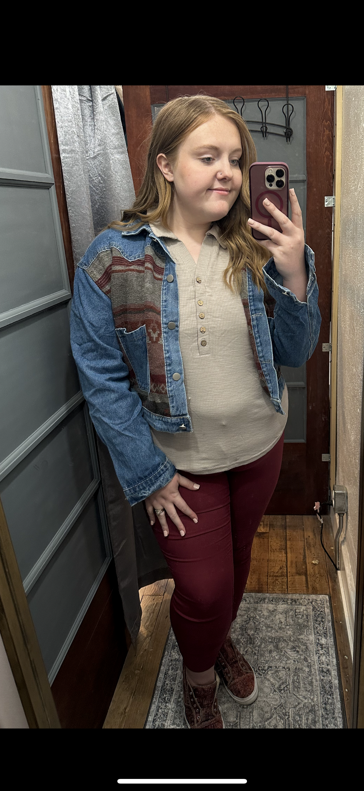Contrast Denim Western Jacket