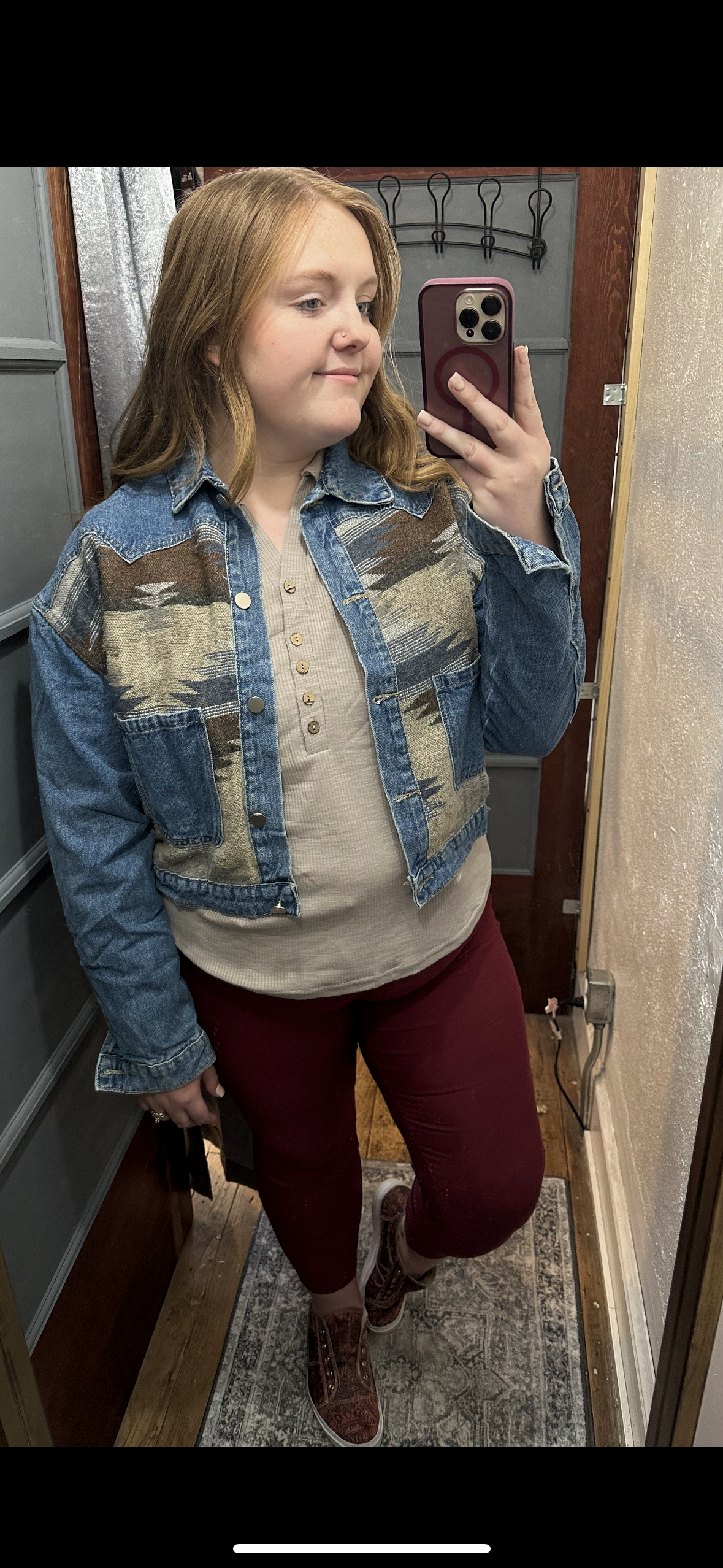 Contrast Denim Western Jacket