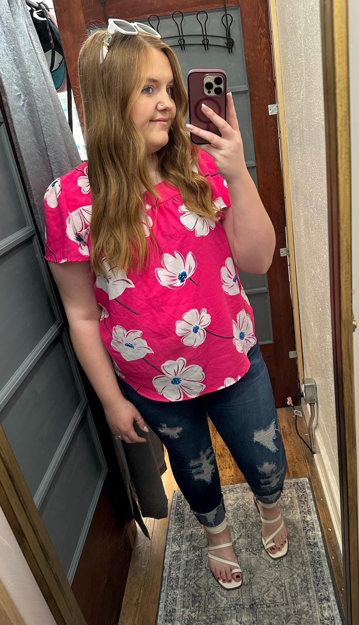 Hot pink, and Blossoms Top