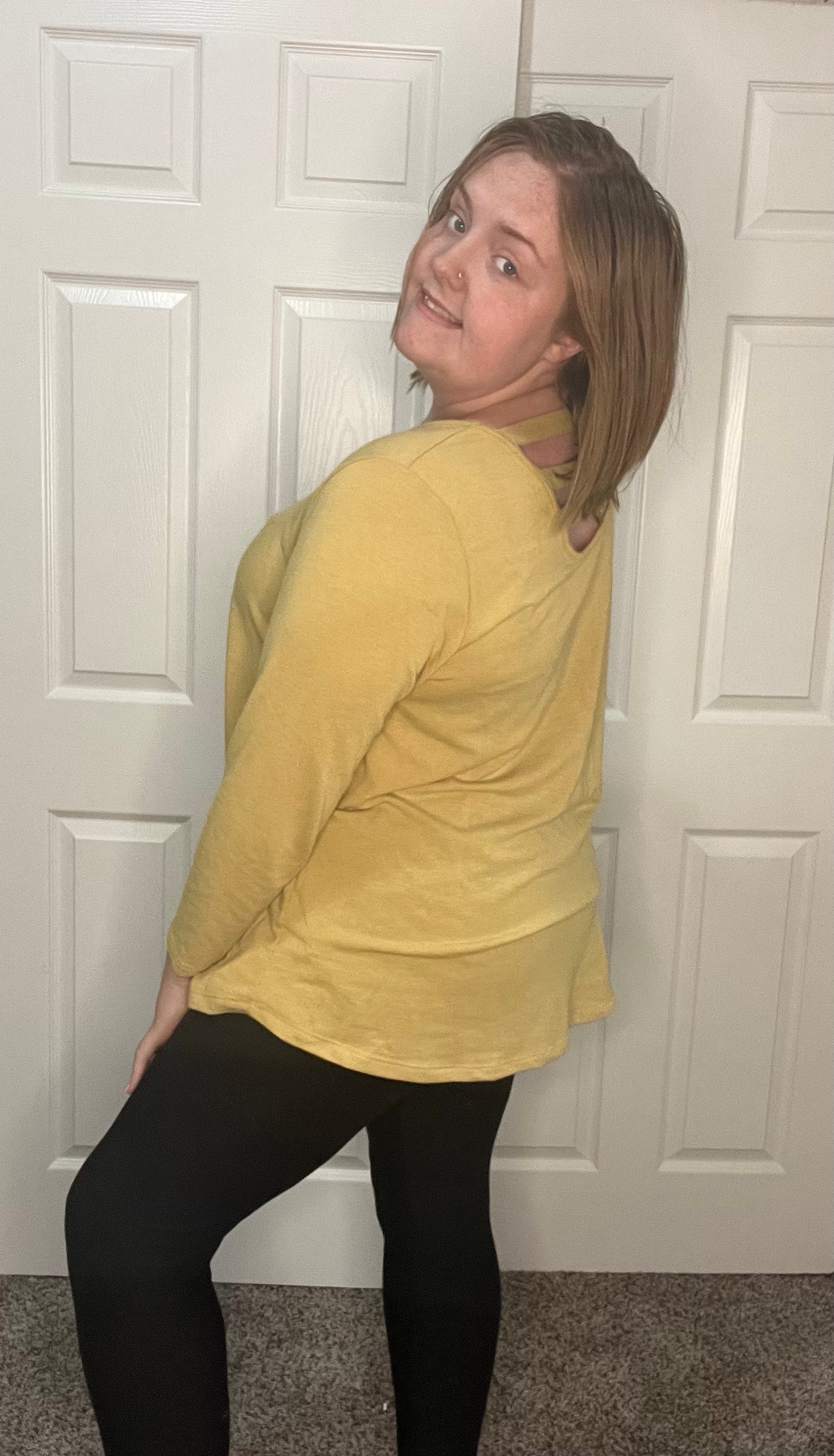 Pale Mustard Strappy Back Tunic