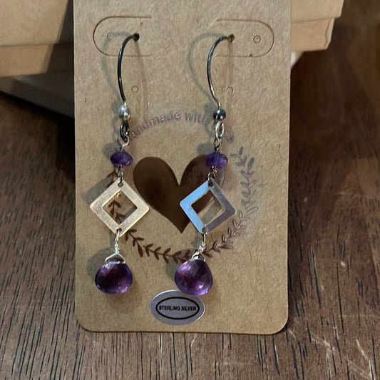 Sing Me a Song Amethyst Earrings