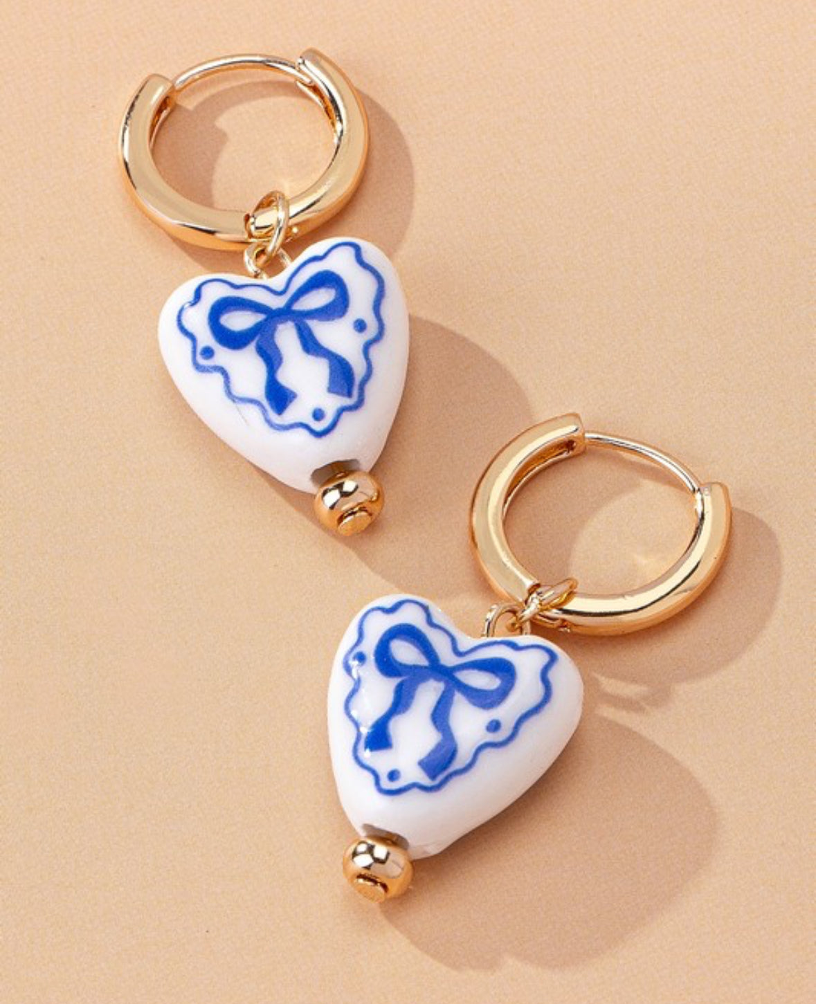 Blue Belle Heart Earrings