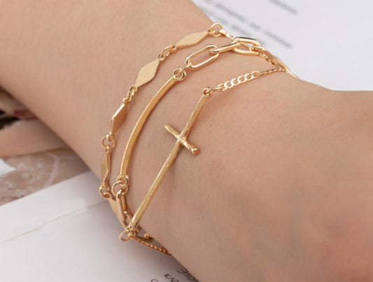 Cross Layered Bracelet