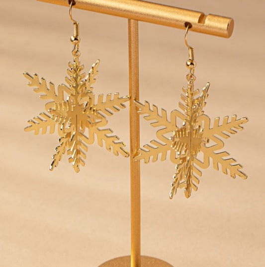 3D Snowflake Earrings