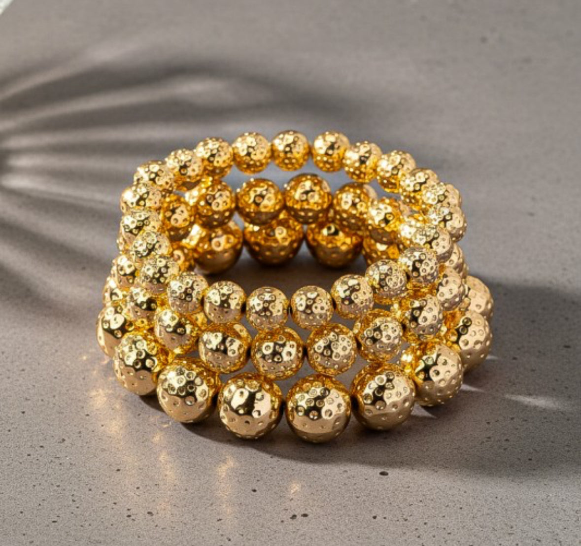 Hammered Ball Bracelet Set