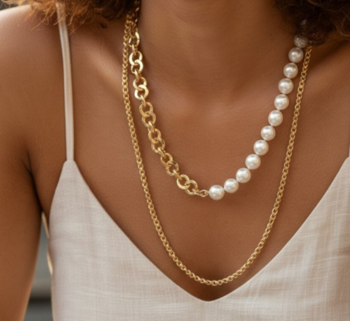 Pearl & Edge Necklace