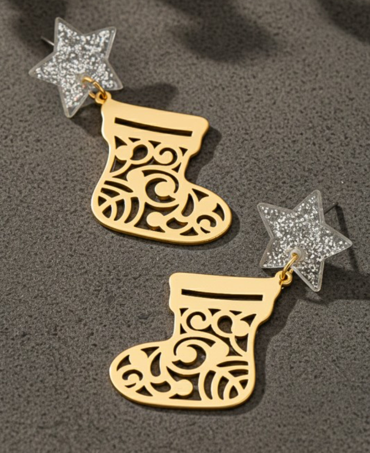 Golden Stocking Earrings