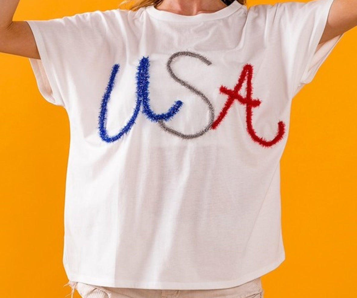 Metallic USA Tee