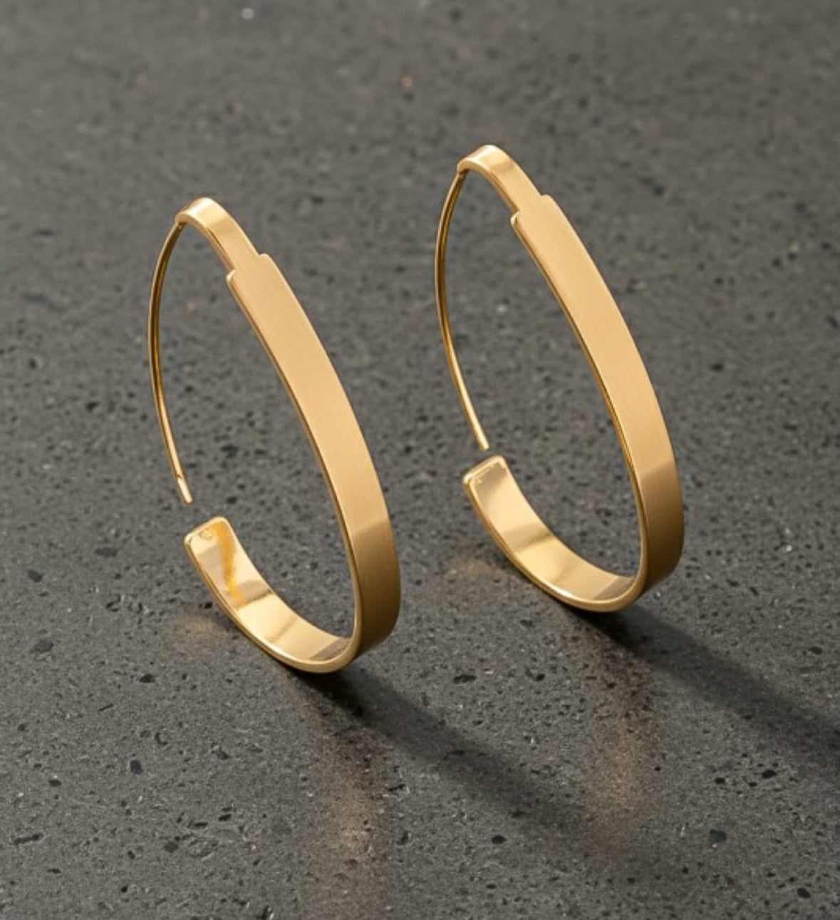 Golden Oval Earrings
