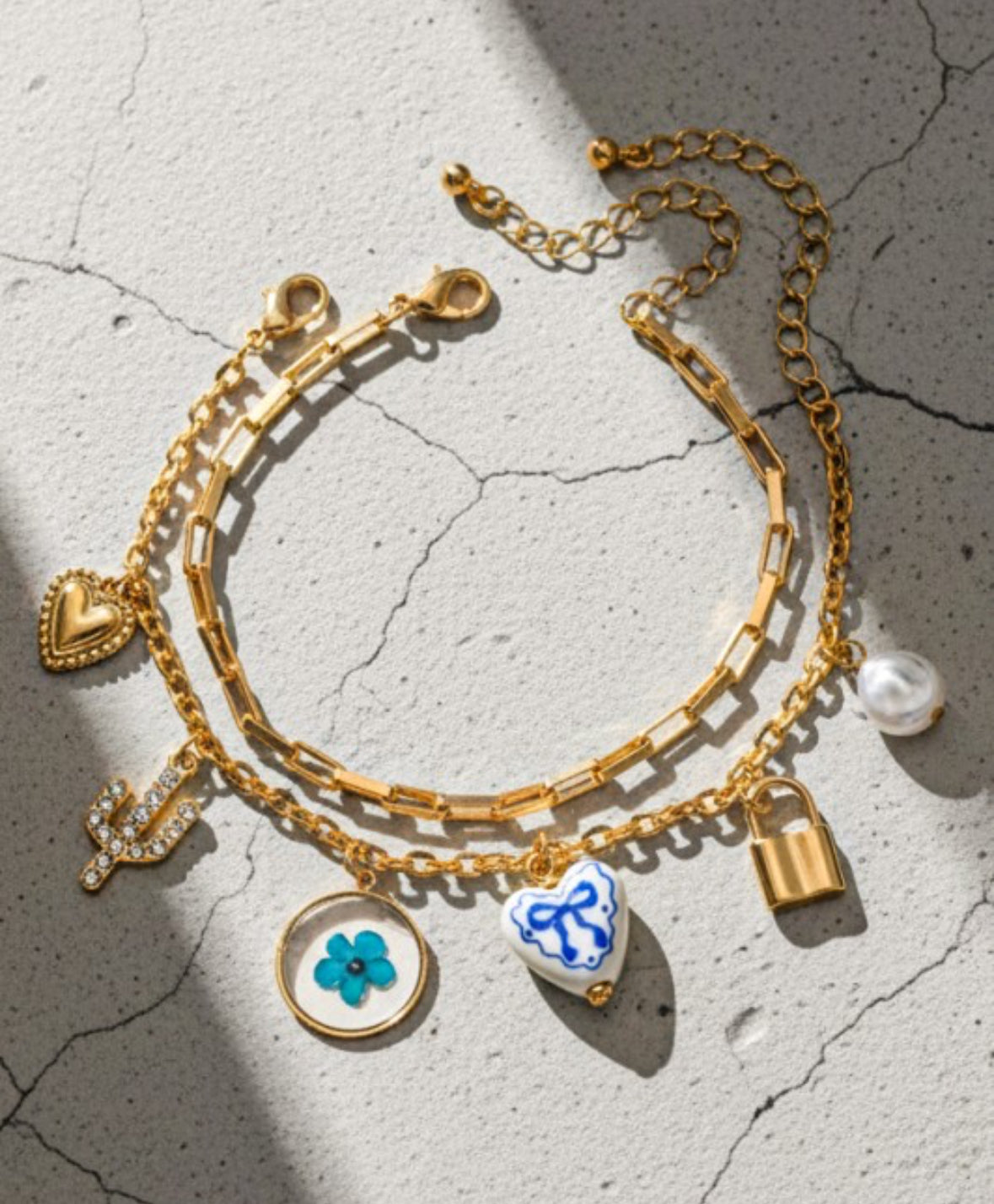 Blue Belle Charm Bracelet