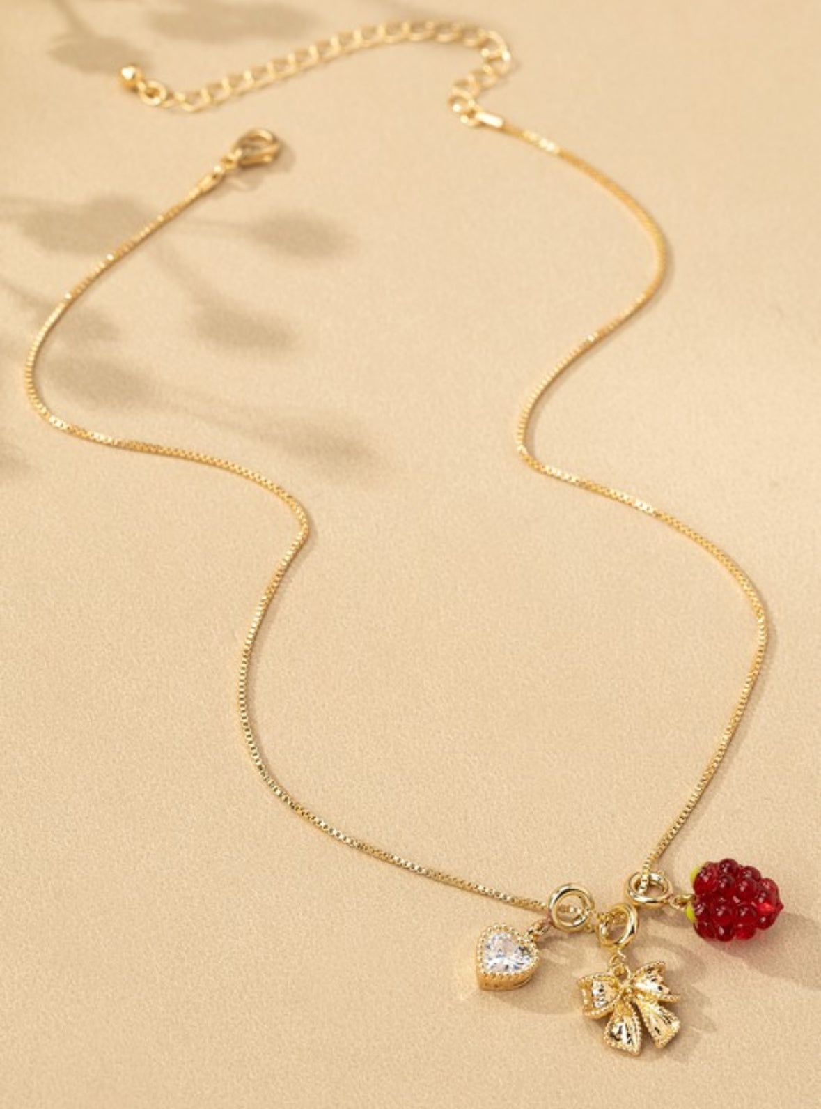 Hearts, Bows, and Berries Necklace