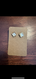 Clover Earrings Faceted Resin