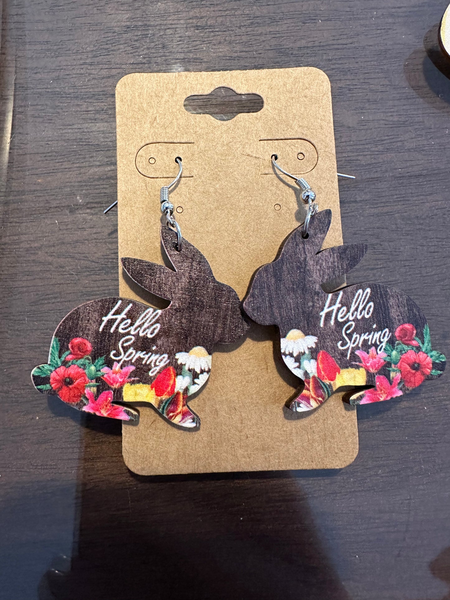 Bunnies, and Flowers Earrings