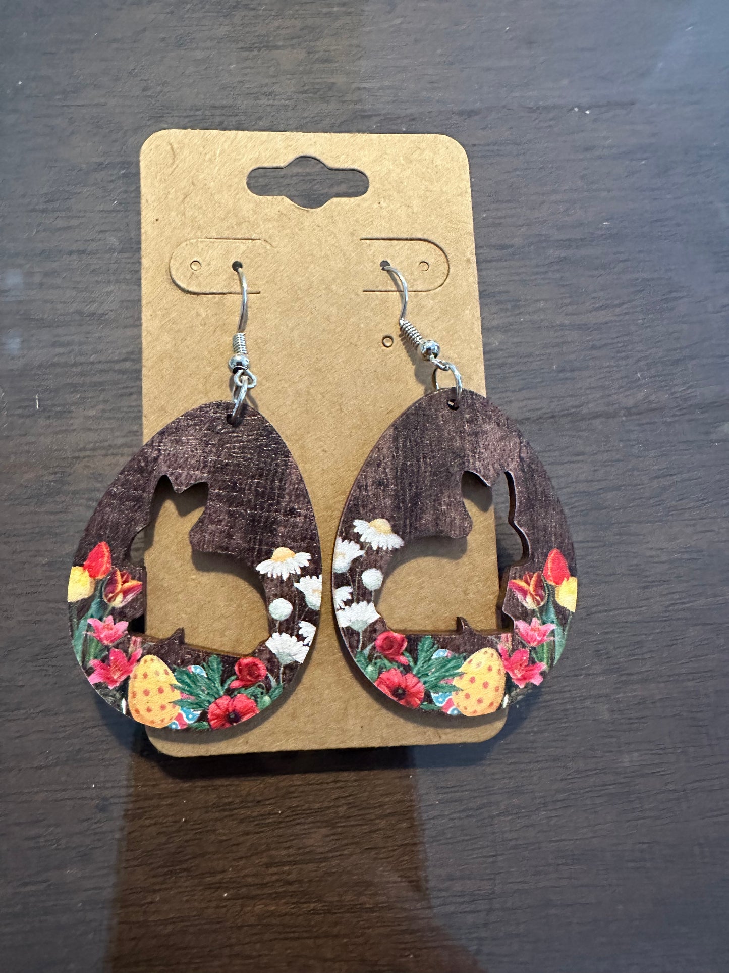 Bunnies, and Flowers Earrings