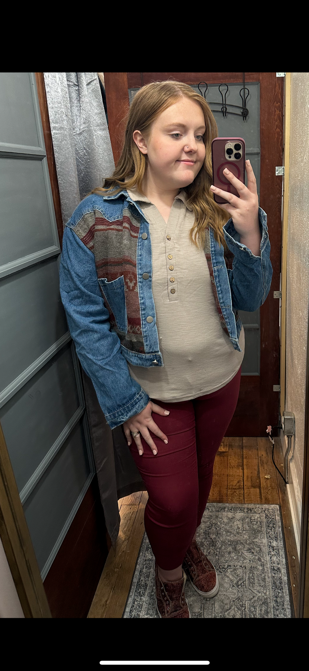 Contrast Denim Western Jacket
