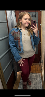 Contrast Denim Western Jacket