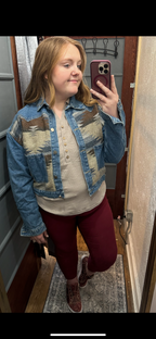 Contrast Denim Western Jacket