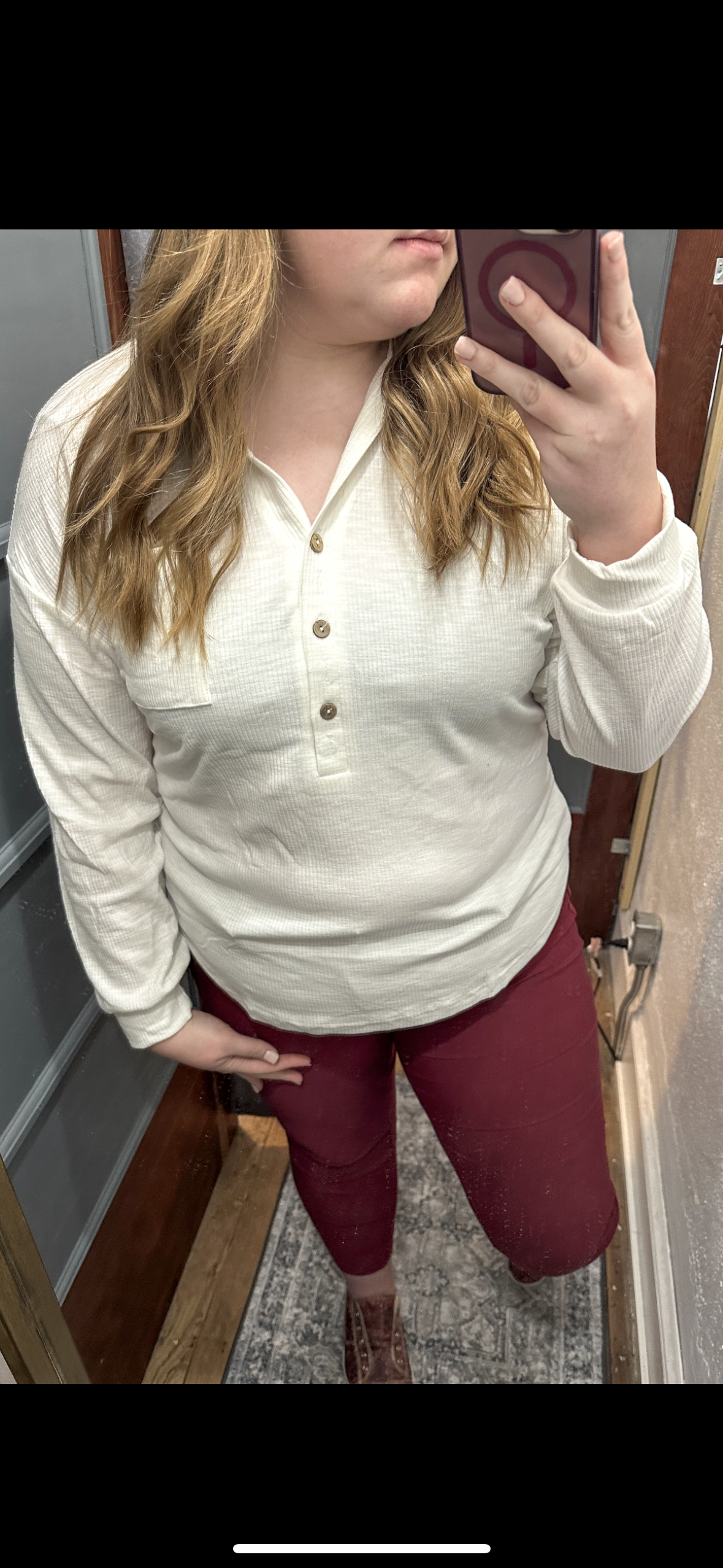 Button Up Long Sleeve Top