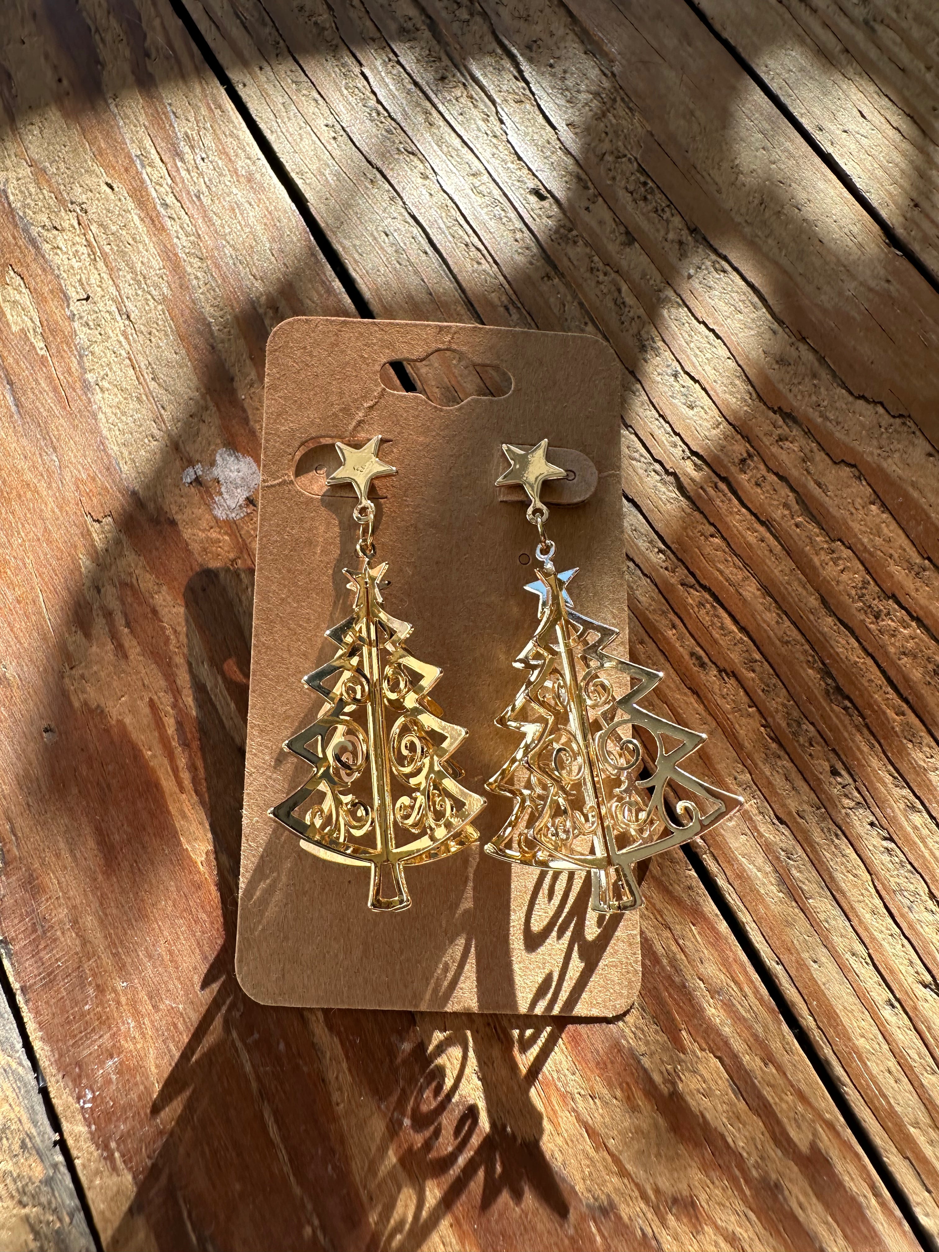 3D Christmas Tree Earrings