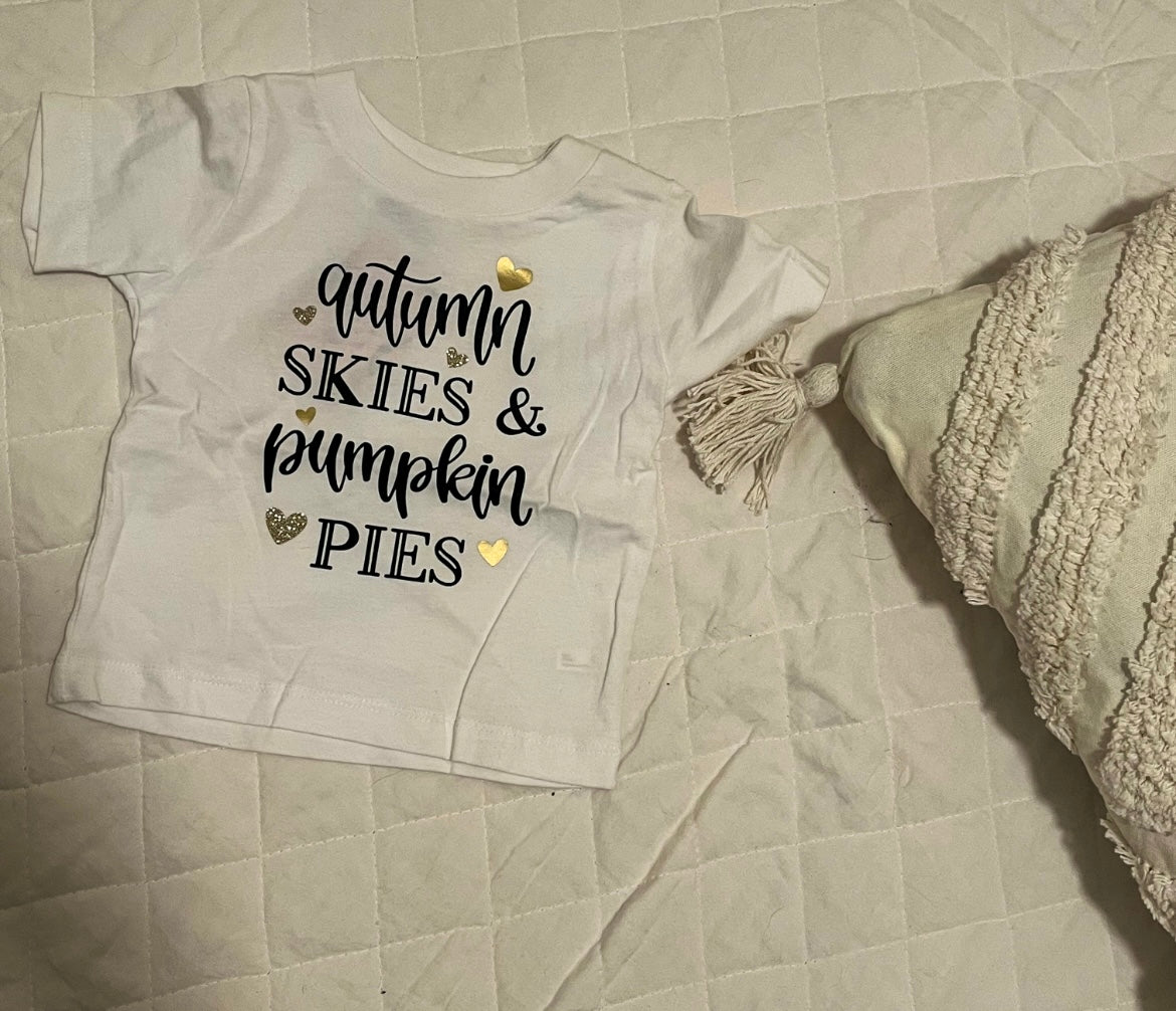 Autumn Skies & Pumpkin Pies Kids Tee