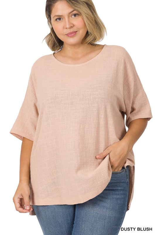 Dusty Blush Woven Gauze Top