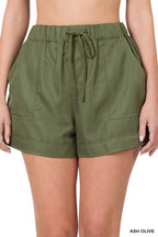 Woven Drawstring Shorts with Pockets