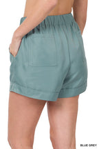 Woven Drawstring Shorts with Pockets
