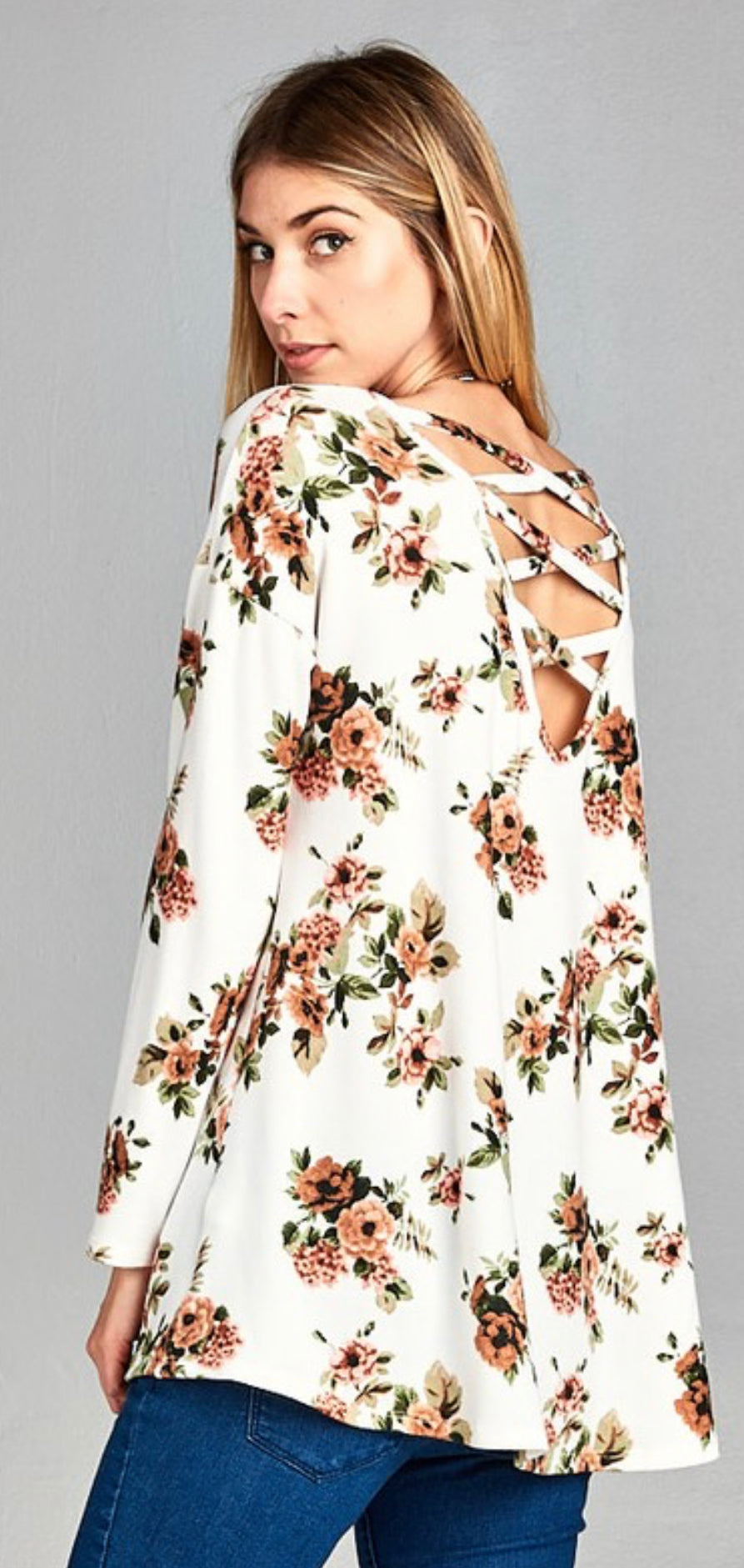 Ivory Floral tunic
