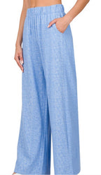 Spring Blue Wide Leg Pants