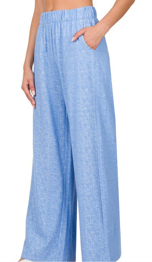 Spring Blue Wide Leg Pants